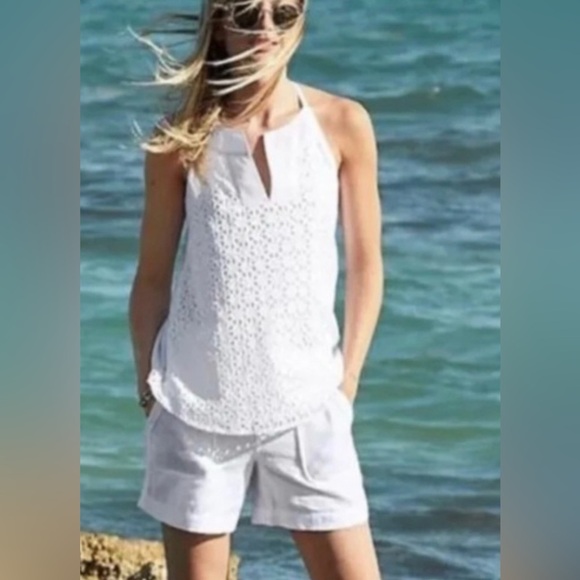 NWT Athleta Eyelet Dunes White Tank Size Small. - Picture 2 of 6